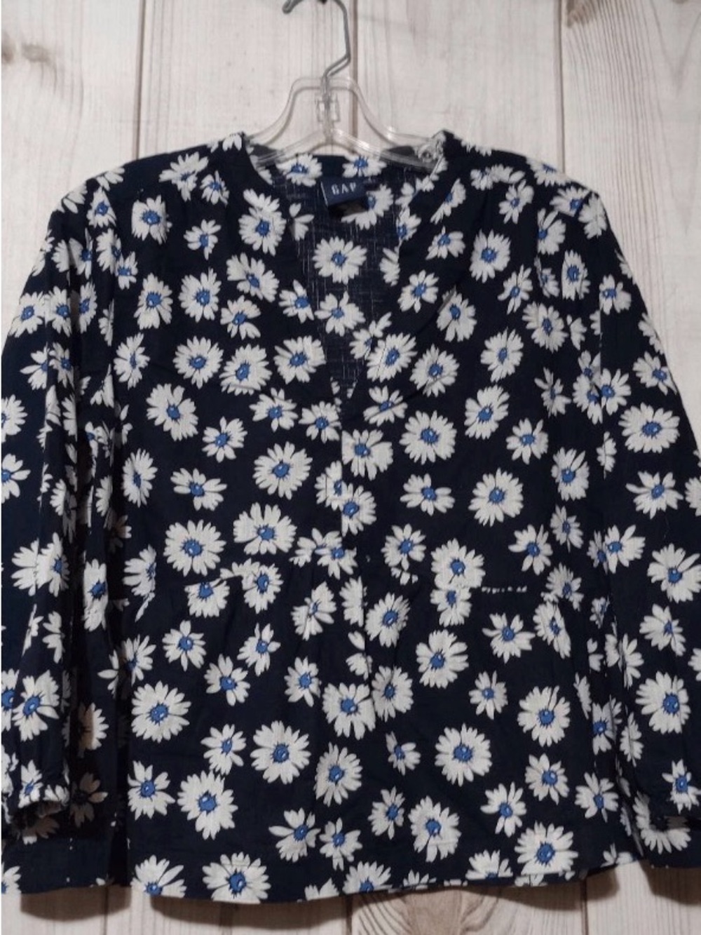 GAP Navy Floral Button-Front Shirt